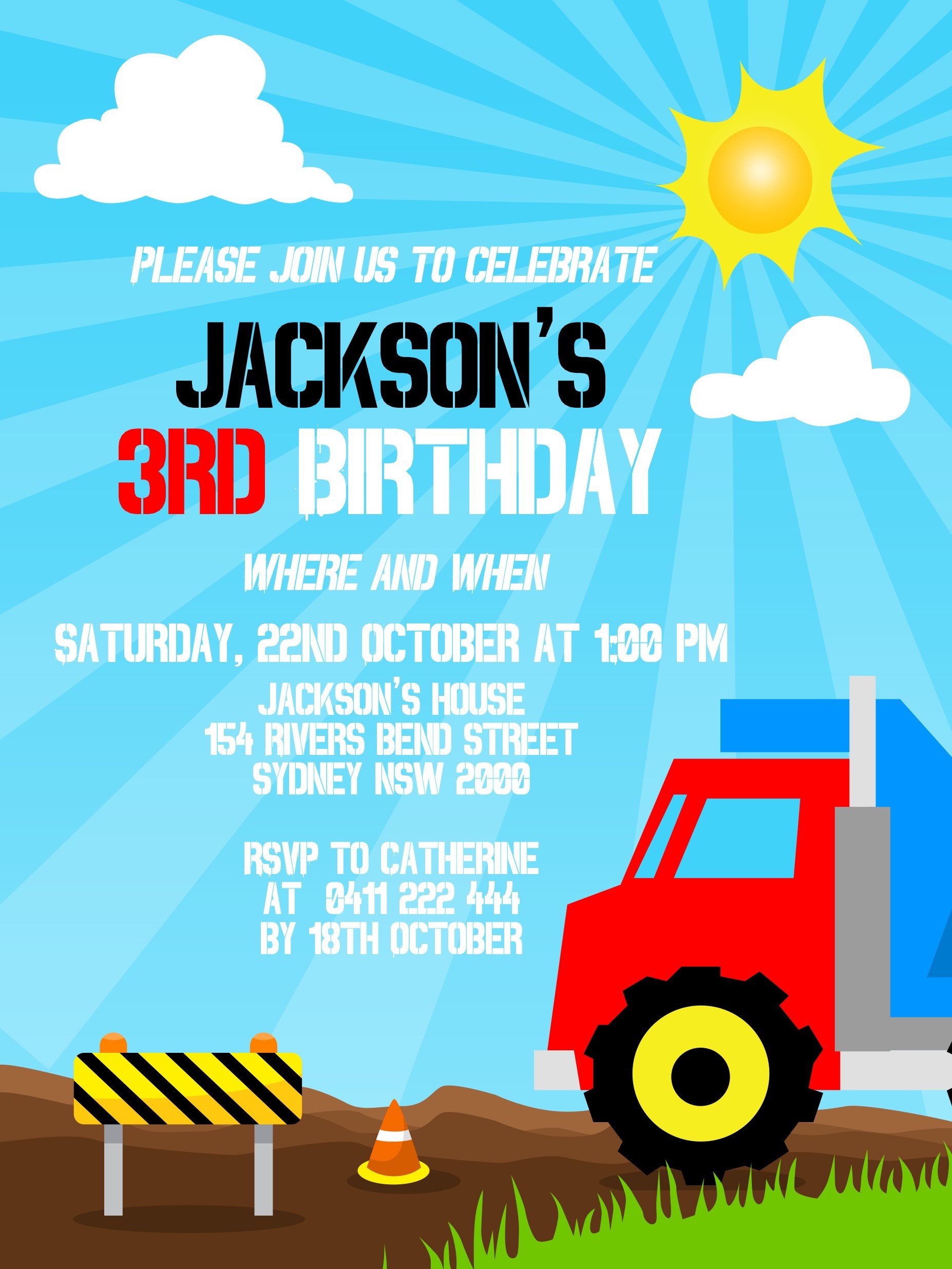 Truck Party Invitation
