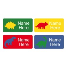 Dino Silhouette Rectangle Name Labels