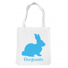 Blue Bunny White Tote Bag