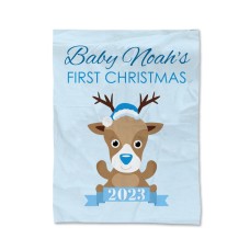 Blue First Christmas Blanket