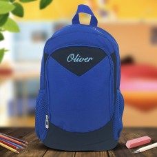 Embroidered Blue Backpack