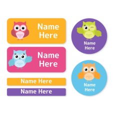 Owls Mixed Name Label Pack