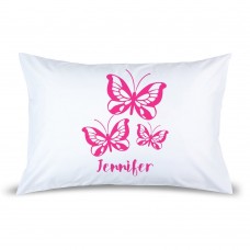 Pink Butterflies Pillow Case