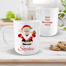 Jolly Santa White Plastic Mug