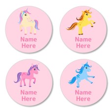 Unicorn Round Name Label