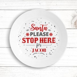 Santa Stop Kids Plate