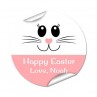 Bunny Face Round Easter Label