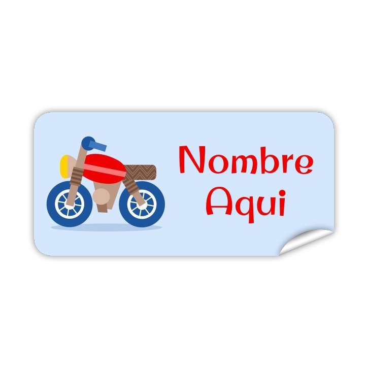 Etiqueta Rectangular Motocicleta