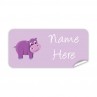 Purple Hippo Rectangle Name Label