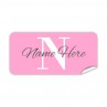 Pink Monogram Rectangle Name Label