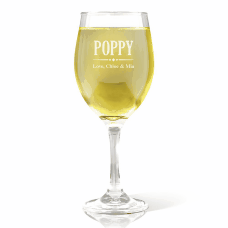 Poppy Engraved Wine Glass