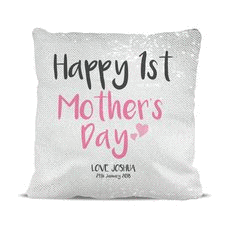 1st Mother's Day Magic Sequin Cushion Cover